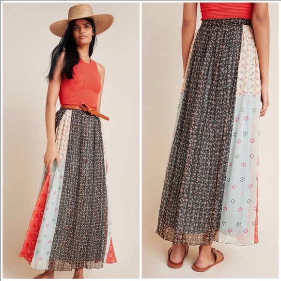 Anthropologie 8 Verb Margot Pleated Maxi Skirt NWT - Picture 5 of 10
